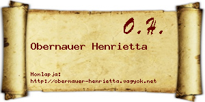 Obernauer Henrietta névjegykártya