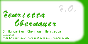 henrietta obernauer business card